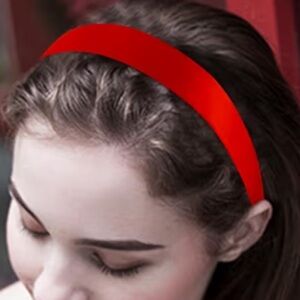 Bright red satin smooth headband NEW! One size fits most